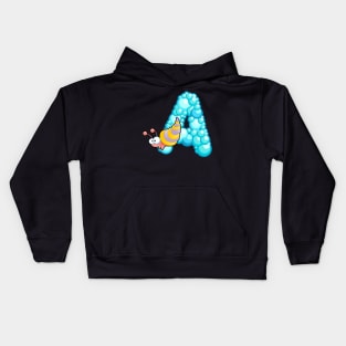 Letter A Fishy Bubbly Alphabet Kids Hoodie